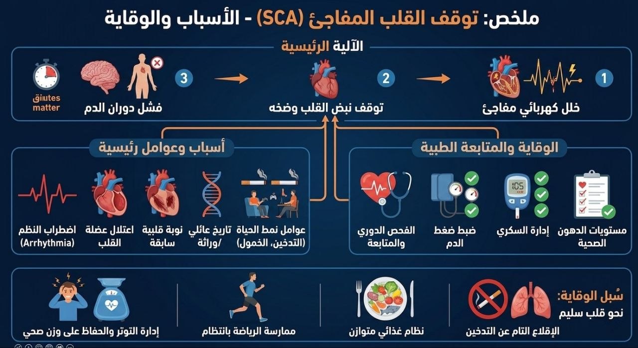 أسباب حدوث توقف عضلة القلب المفاجئ